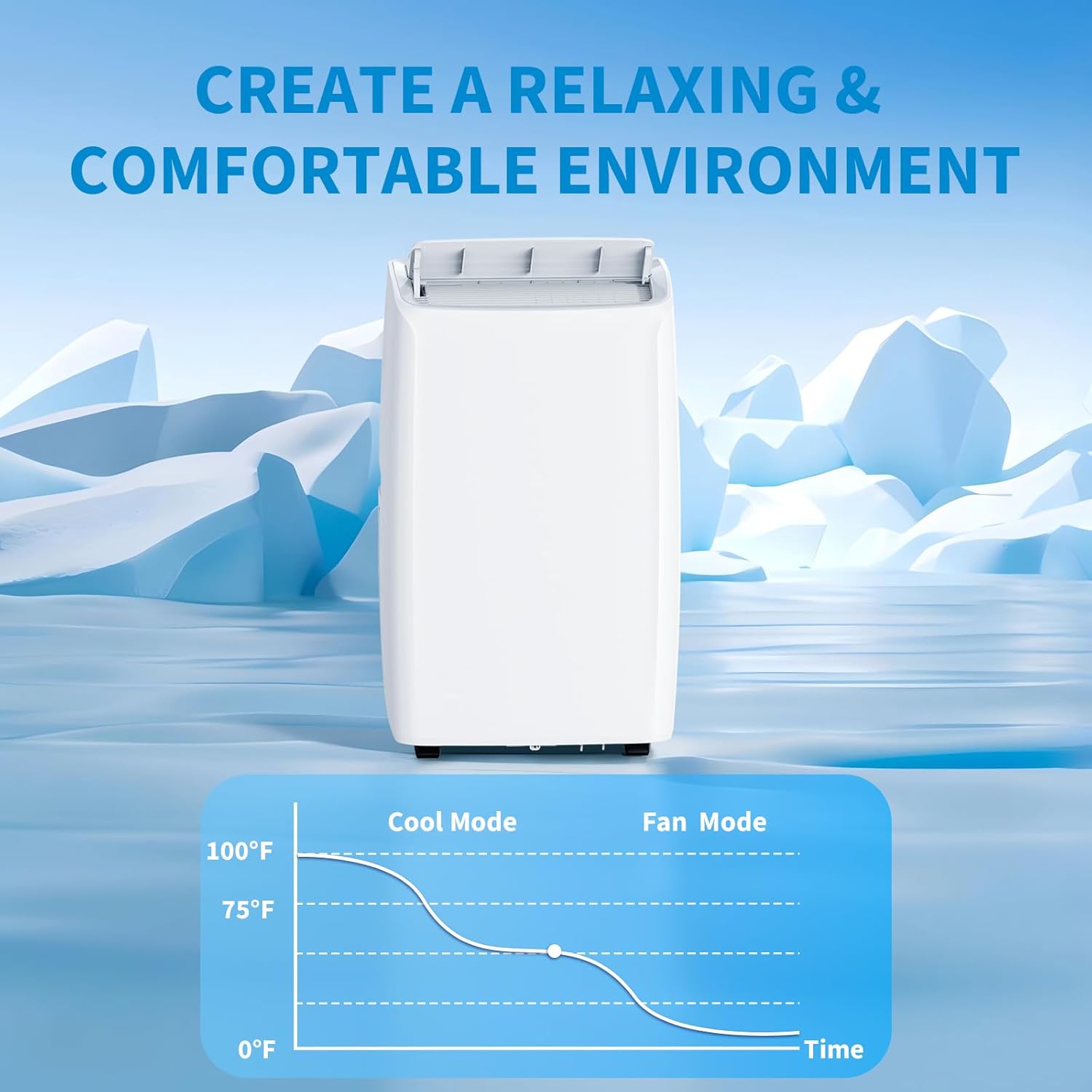 14,000 BTU Portable Air Conditioners, Towallmark Cools up to 750 Sq. Ft 3-in-1 Movable AC for Room with Dehumidifier Fan Sleep Mode, 24H Timer, Remote Control, and Window Installation Kit Included