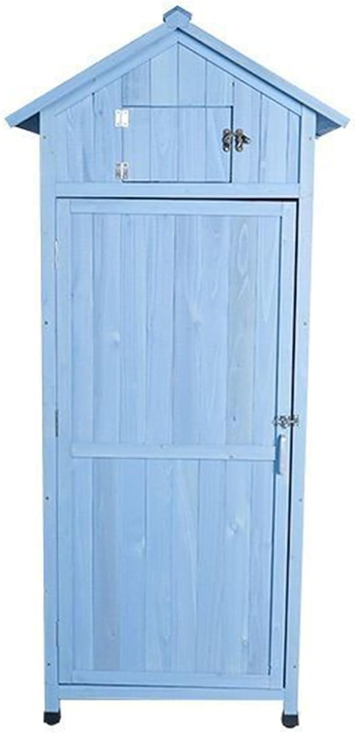 Garden Tool Storage Cabinet, Outside Storage Cabinet Waterproof with Doors and 4 Shelves, Oversize Outside Tool Storage Shed with Lock, Tall Garden Shed with Floor (One Color Purple)