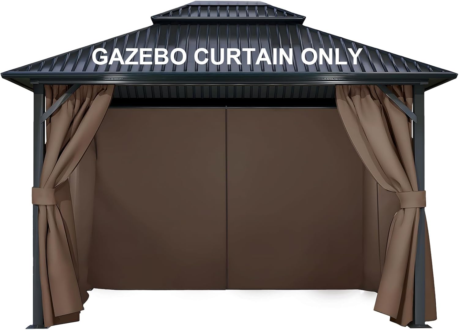 COWVIE 4-Panel 10' x 12' Gazebo Replacement Curtains, Patio Privacy Sidewalls with Double Zipper, Replacement for Outdoor Gazebo Canopy (Curtain Only)