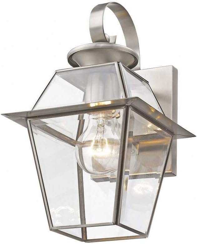 Livex Lighting 2181-91 Westover 1 Light BN Outdoor Wall Lantern, Brushed Nickel