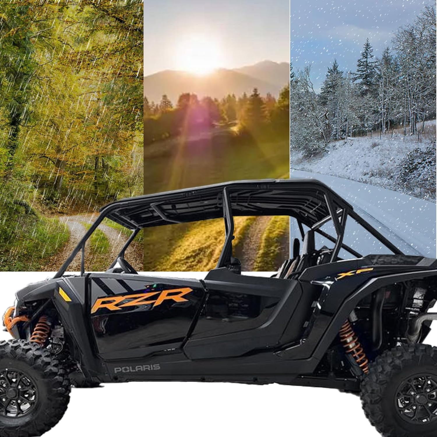 Sport Roof Top for Polaris RZR XP 4 1000 2024 2025, Dustproof Resistant Hard Coat Poly Roof 5-Pieces Combination Roof Sun Visor for Polaris RZR XP 1000 2024+ Accessories(5PCS, 2884554)