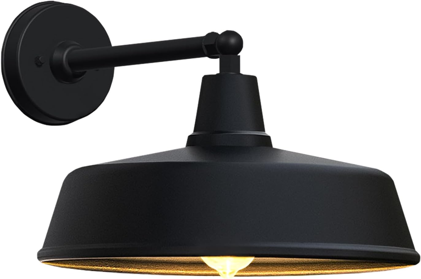 JOESA Large 15 inch Outdoor gooseneck barn Light, Classic Farmhouse Rural Wall Mounted Straight arm gooseneck Light Fixture, Suitable for External Lighting fixtures in Houses, porches, and garages,