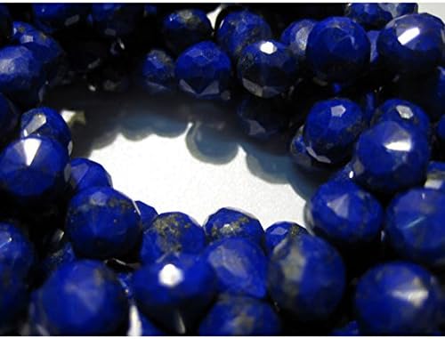 13 inch Natural Beads Strand of 8mm Faceted Onion Lapis Lazuli Gemstone briolletes Beads for DIY Jewelry - Necklace, Bracelet, Earring, Ring.