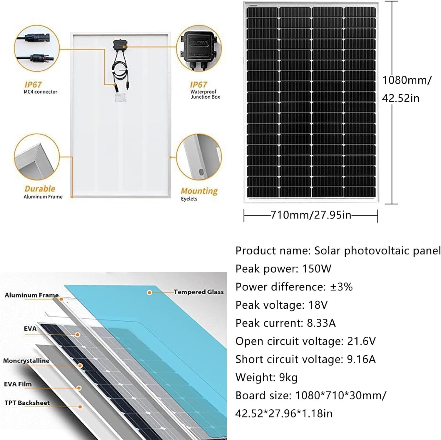 CHRISK 5000W 8-Bladed Wind Turbine Generator Kit Wind Turbine Generator + Wind Turbine Controller + 2000W Inverter + 150W *2 Solar Panels