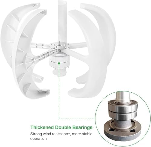 Vertical Wind Turbine Generator Kit 400W 600W 800W 1000W 1200W, 5 Blade DC 12V 24V, Renewable Energy Solution for Home Electricity Production, Eco-Friendly Wind Power System