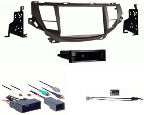 Single and Double DIN Car Stereo Radio Install Kit (Taupe) Package Compatible with Crosstour 2012 with Factory Amplifier and Factory Navigation