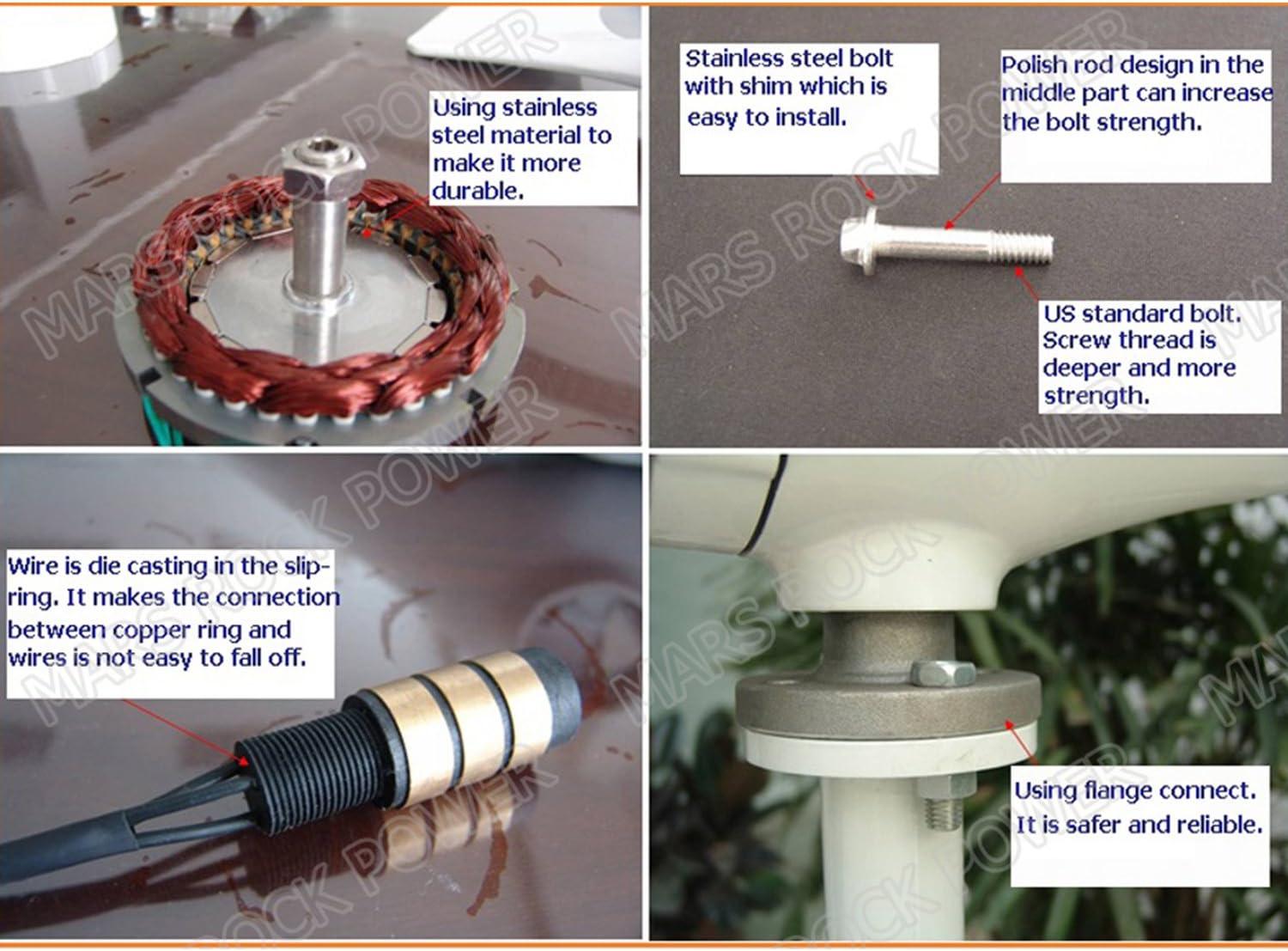 Small Wind Turbine Generator AC 12V or 24V, 100W 200W 300W 400W Economy Windmill for Wind Solar Hybrid System 2m/s Start Wind Speed 3 Blades(300Watt 24Volt)