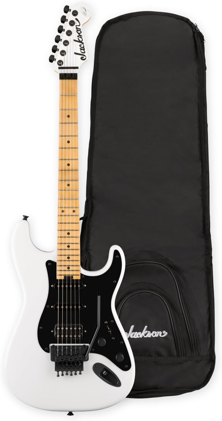 Jackson 50th Anniversary Iron Maiden Adrian Smith Jackson SC1 Right-Handed 6-String Electric Guitar with Alder Body, DiMarzio DP100 Bridge, and Fender Noiseless Sumerian Cobalt Pickups (Snow White)