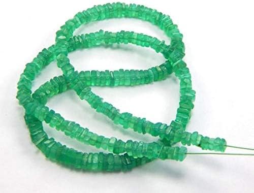 3-4 mm 16 '' heishi beads green onyx gemstone hishi beads strands necklace