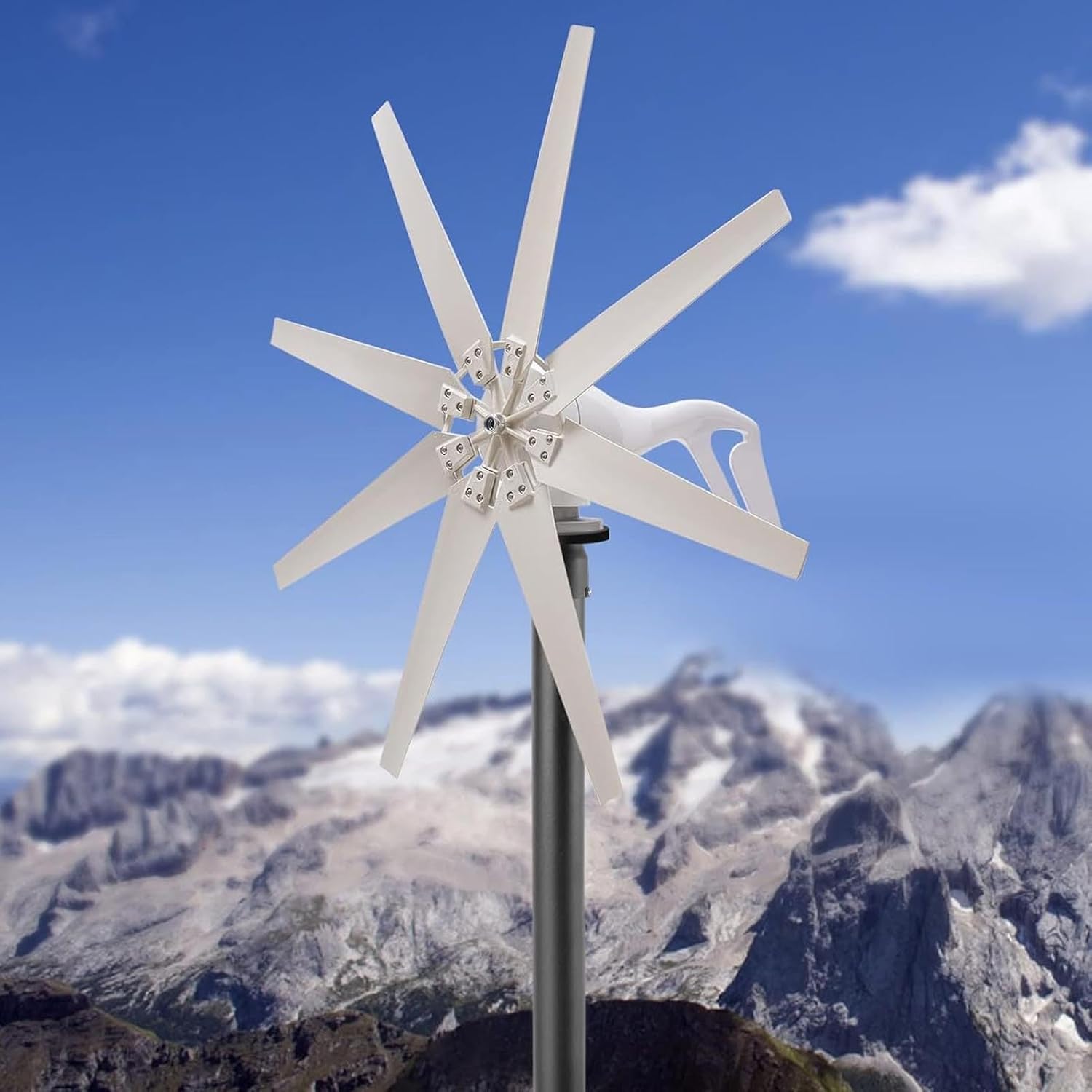 YWBL-WH 400W Wind Turbine Generator Kit 10 Blades with MPPT Charge Controller for Home RV Boat Off Grid Wind Power System (DC24V)