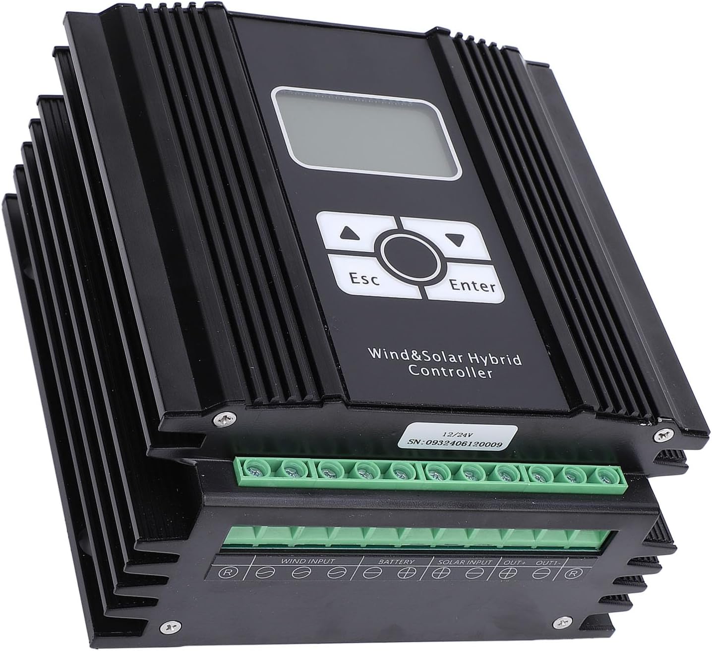 Zerodis Wind Solar Hybrid Controller Energy Controllers Power Management System with Multi Layer Protection MPPT Compatible with 12V/24V Batteries for Solar Panel Wind (600W Fan)