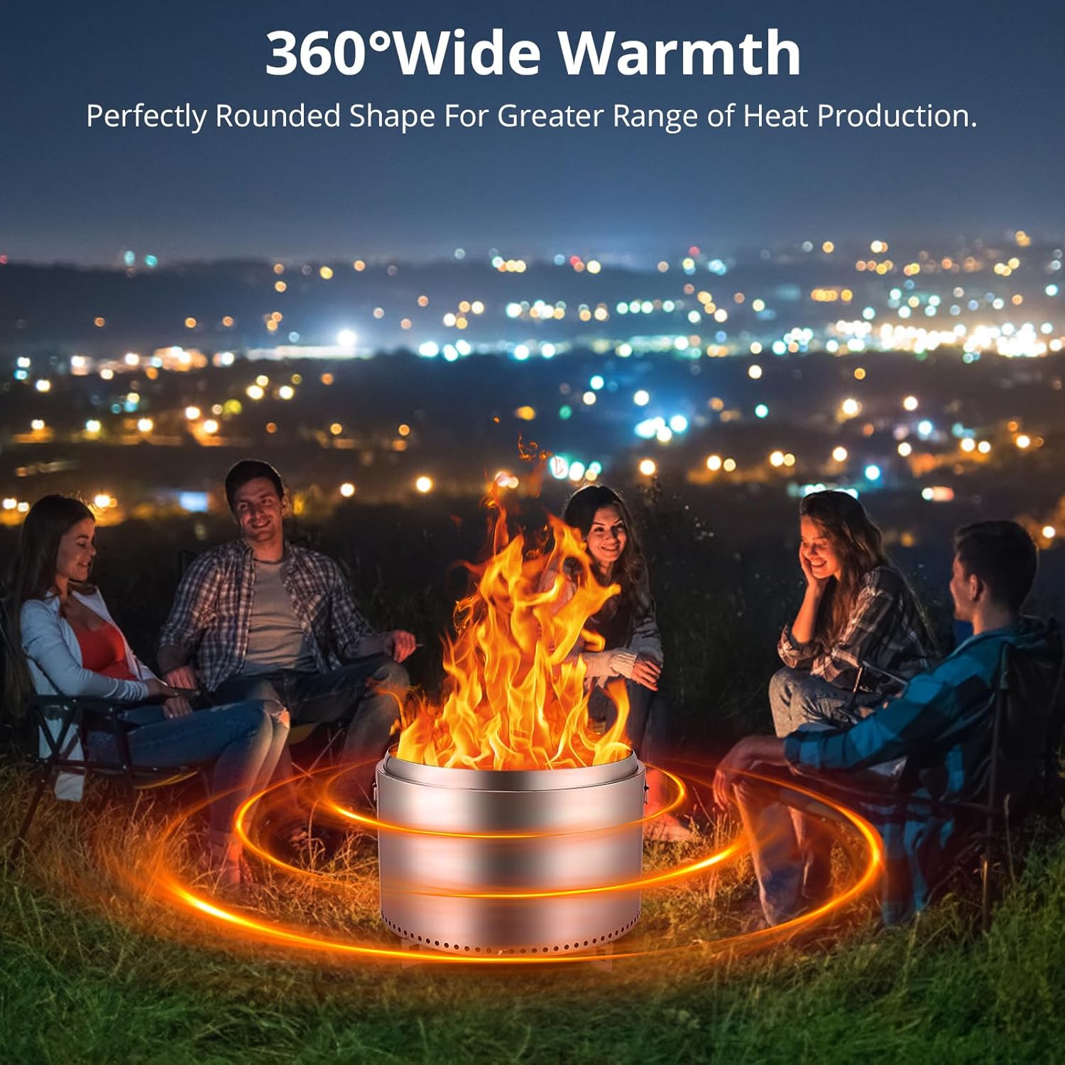Smokeless Fire Pit, Outdoor Wood Burning Portable Firepit With Removable Ash Pan, Bonfire Pit With Poker, Stand for Outside, Backyard, Patio, Garden, Picnic, Camping