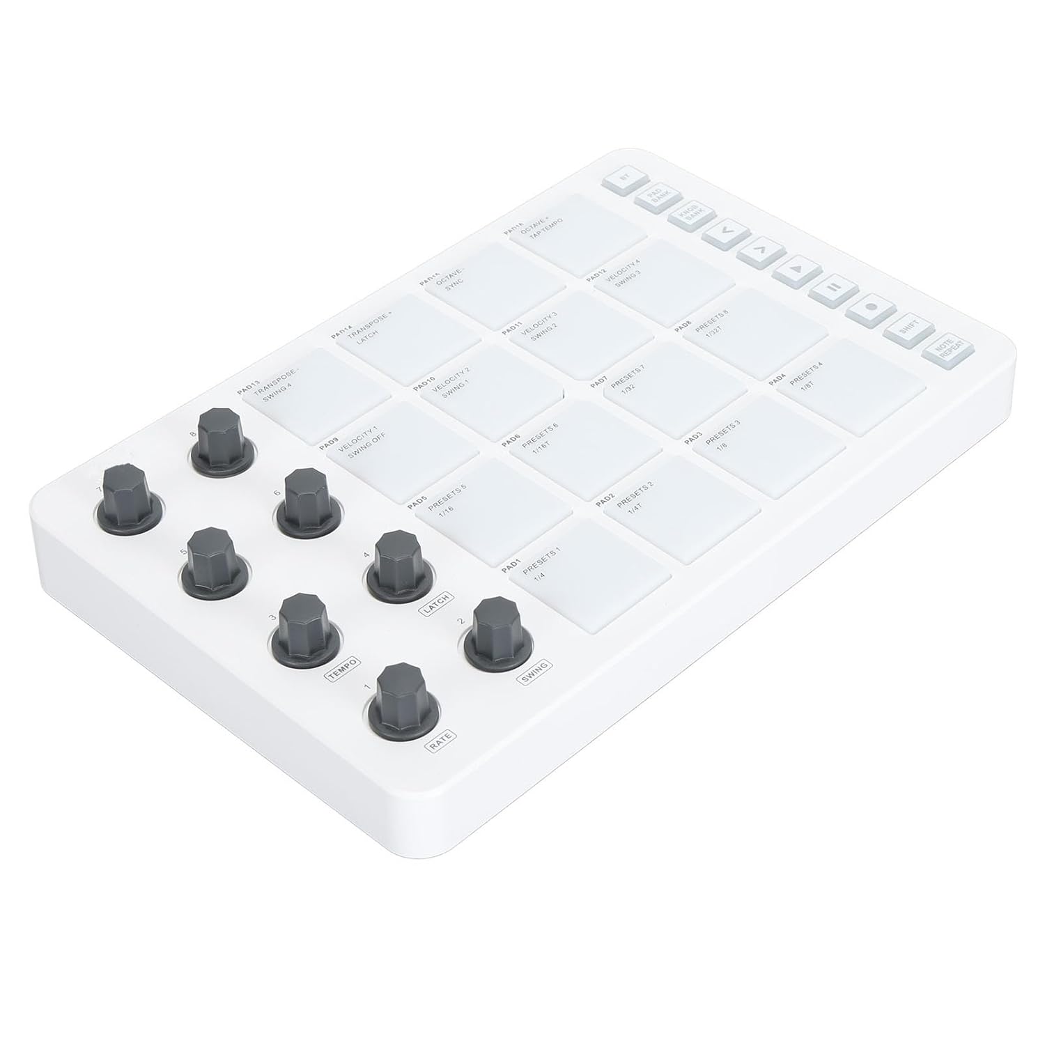 Portable MIDI Beat Pad with 16 RGB Drums, Wireless Controller with Rotating Knobs, for Music Production and Beat Making