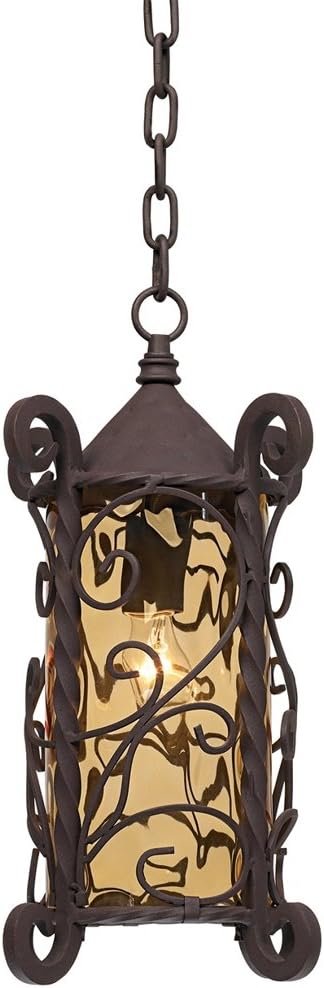 John Timberland Casa Seville Rustic Outdoor Hanging Ceiling Light Dark Walnut Scroll 15