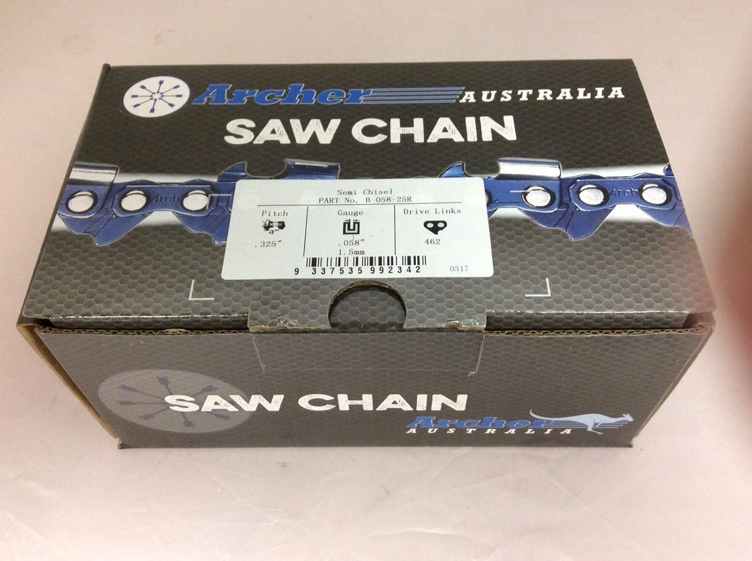 Archer Chainsaw Chain 25ft Roll .325 .058 Semi-Chisel