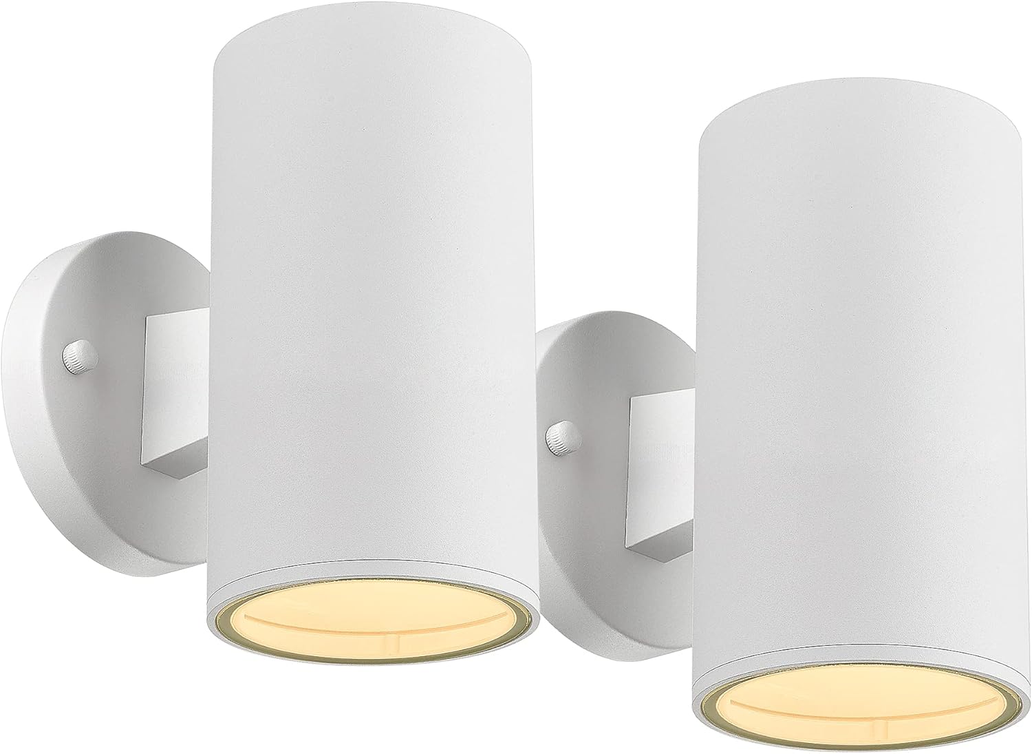 Ken & Ricky Outdoor Wall Sconce, Exterior White Wall Light Fixtures, Porch Lights with Tempered Glass Cover for House Garage Patio Front Door - 2 Pack