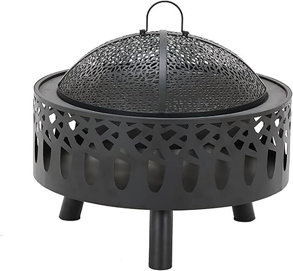 Patio Heaters Fire Pit with BBQ Grill Shelf Log Wood Charcoal Burner Brazier 58.8CM Diameter Fire Pit for Outdoor