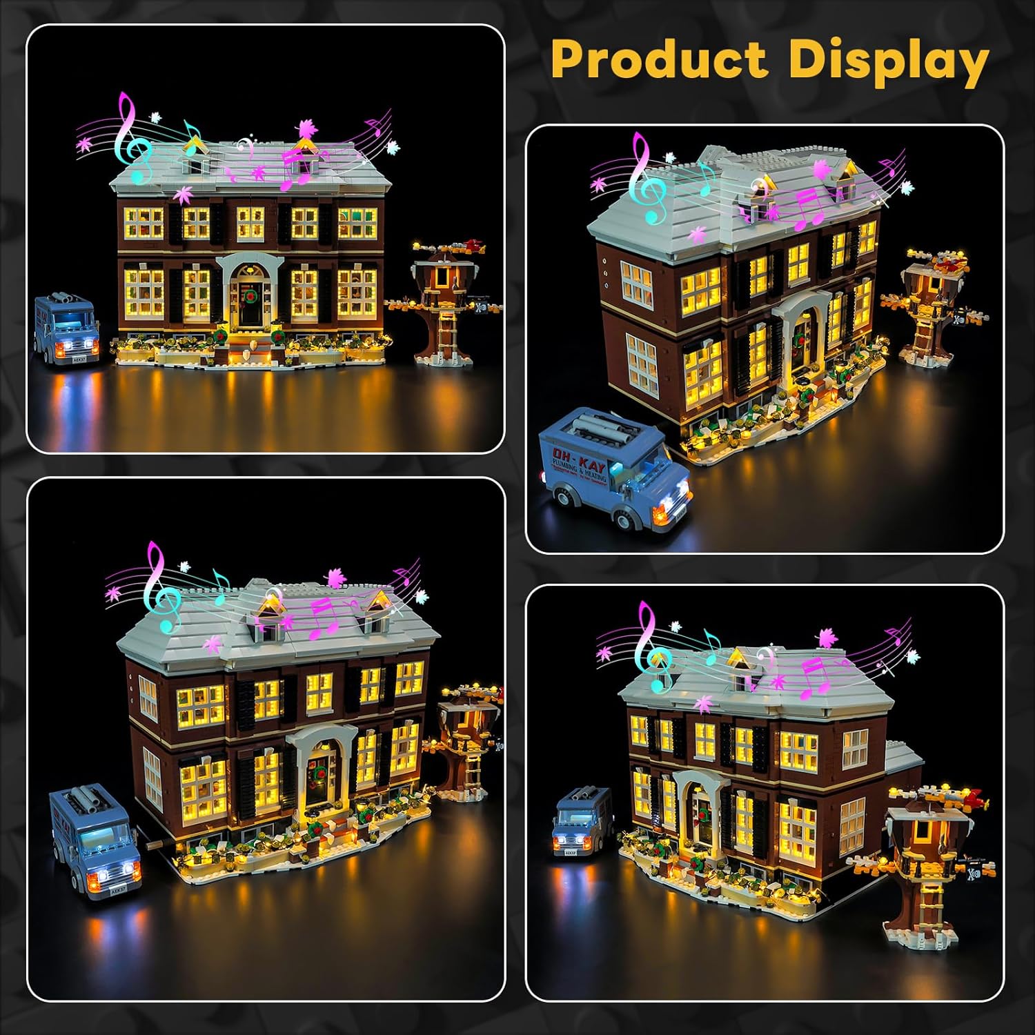 Kyglaring LED Light Kit Compatible with Lego Home Alone 21330 Building Blocks, Upgraded Original Movie Sound & Christmas Window Lights & Remote Control (Lights Only, No Model Set) Ultimate Edition