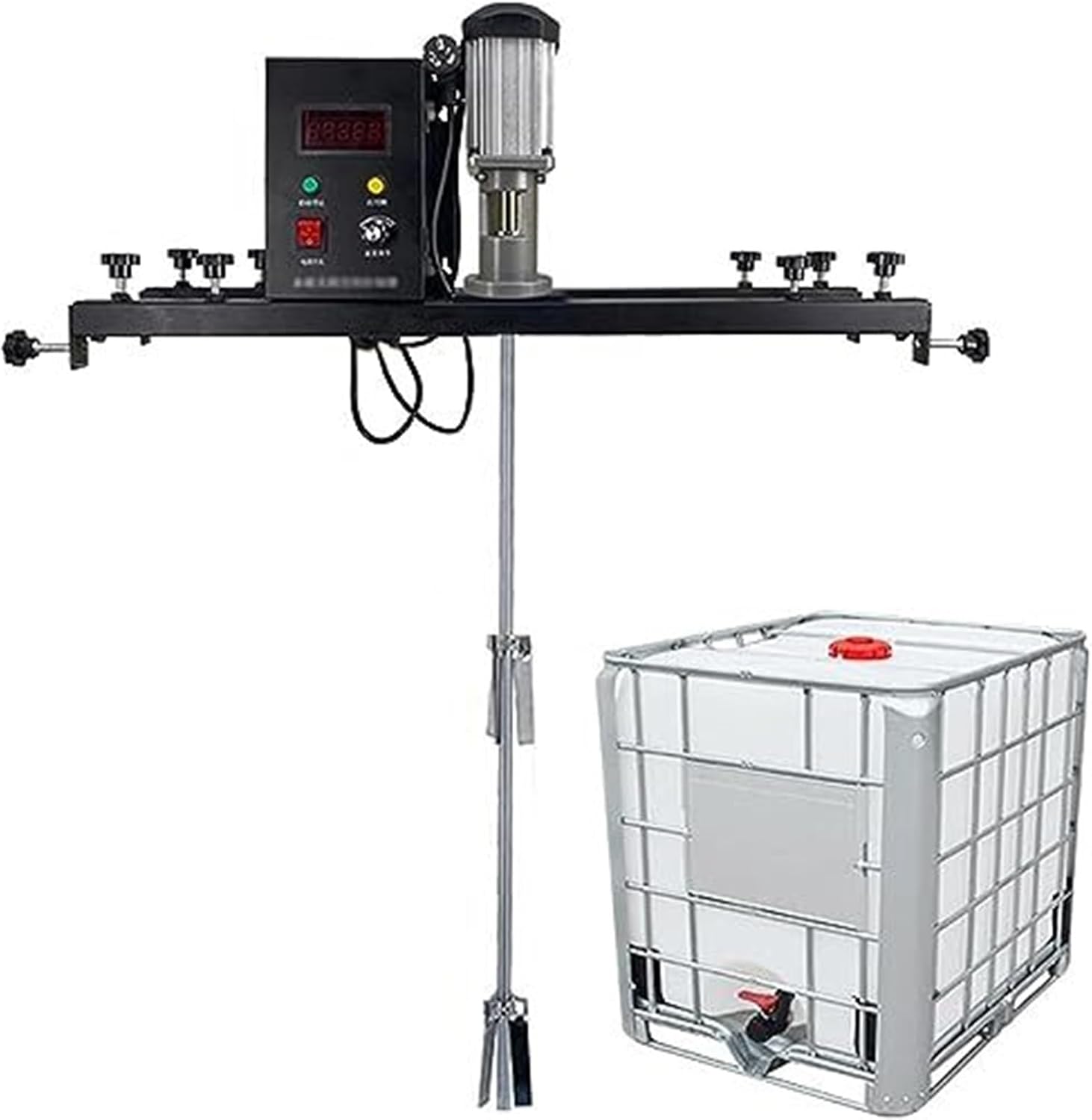 Electric Tank Mixer Machine, 980W Agitator for Paint Mixing, Commercial 1 Ton Paint Stirring Equipment with Support Hanger for Ink Dissolver
