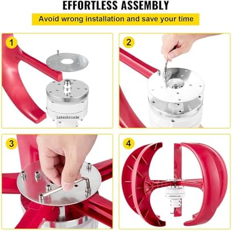 15000W/20000W Wind Turbine Generator - 5-Blade Vertical Design for Home, Chalet, Terrace & Fishing Boat - High Efficiency Renewable Energy Solution, 220V Output, Eco-Friendly Power Source