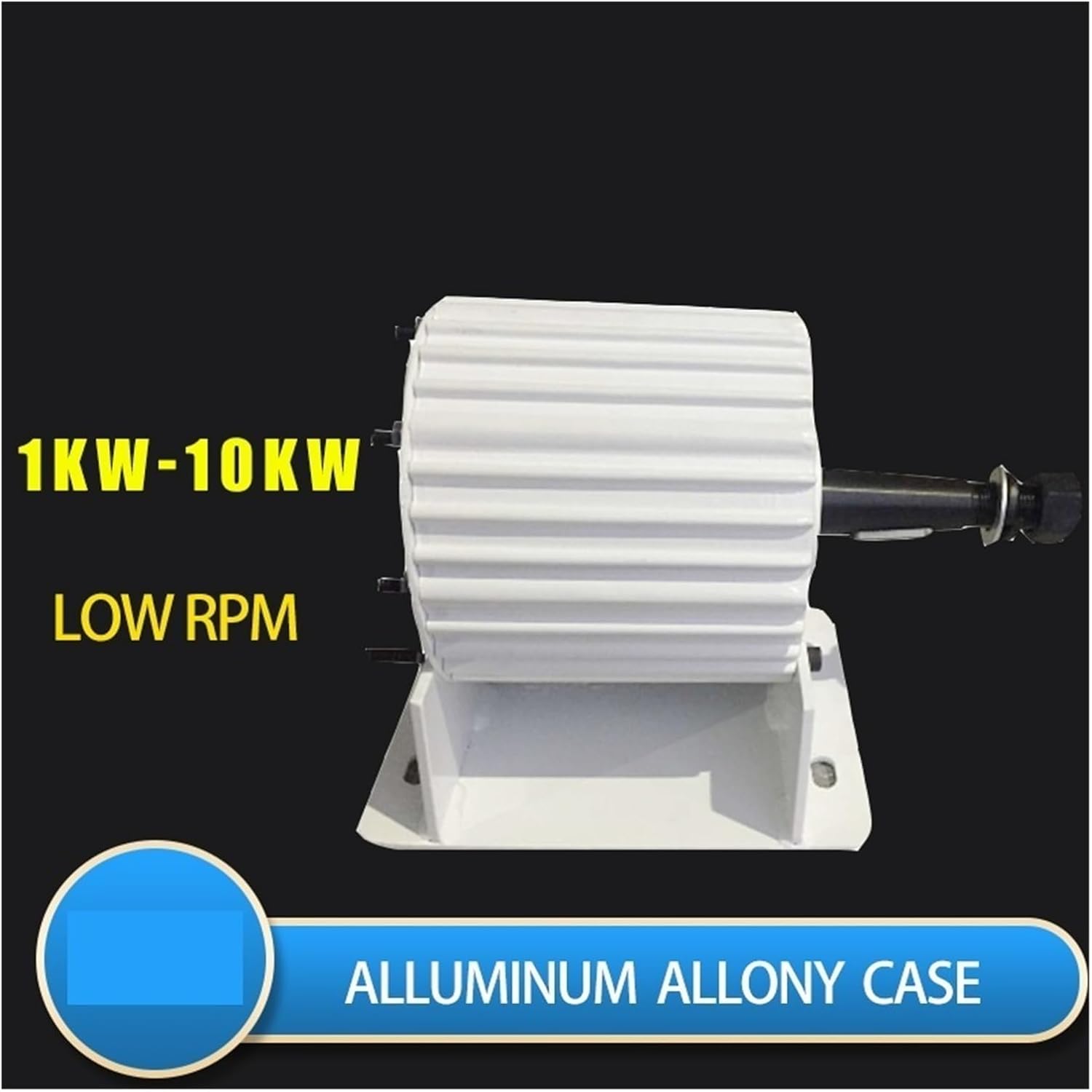 Wind Turbine Generator, Low RPM Speed 10kw 500RPM 24V 48V Gearless Permanent Magnet Generator AC Alternators Use For Wind/Water Turbine for Marine, RV, Home(With base,48V_10KW)