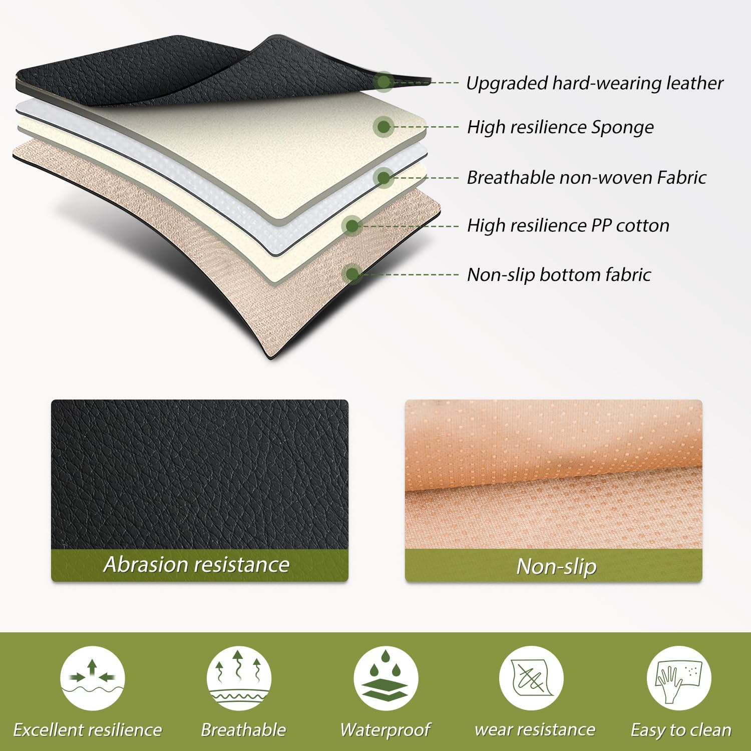 Nilight Car Seat Covers Waterproof Breathable Faux Leather Cushions Anti-Slip Universal Cover for Hyundai Kia Civic Corolla Honda Accord Camry CR-V Fusion SUV Truck (2 PCS Front, Black-Red)