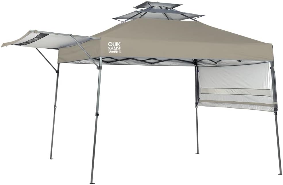 Quik Shade Summit 10 x 17-Foot Instant Canopy with Adjustable Dual Half Awnings, 170 Square Feet of Shade for 15 People - Taupe