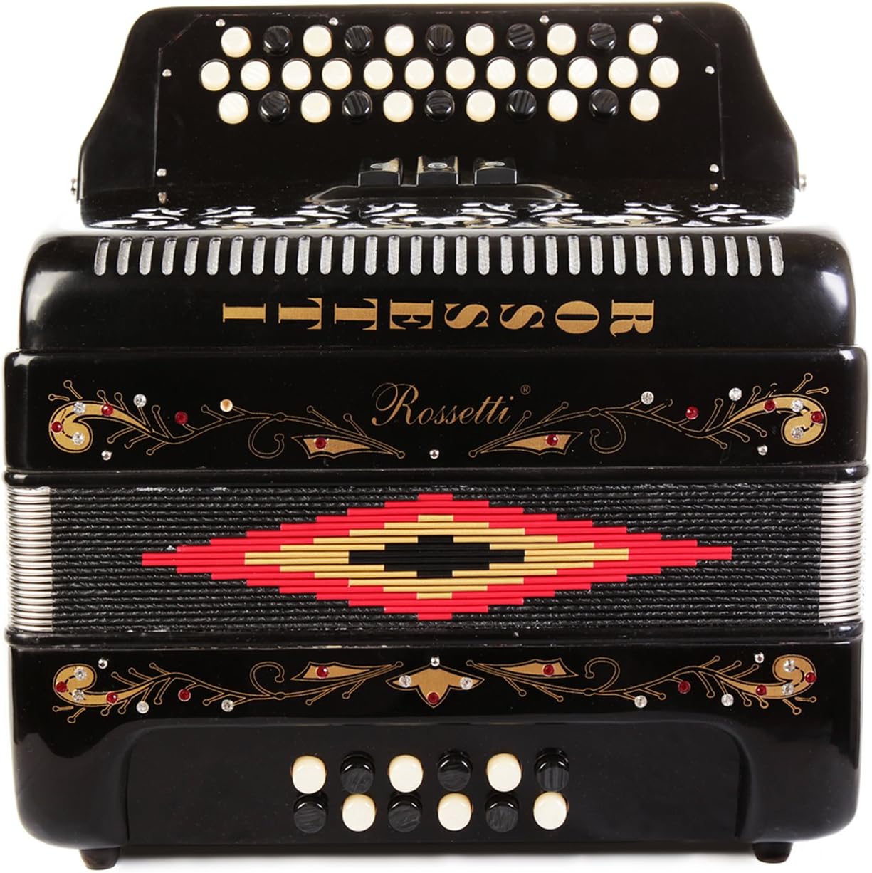 Rossetti, 34-Key Accordion (ROS3412-FBE-BK)