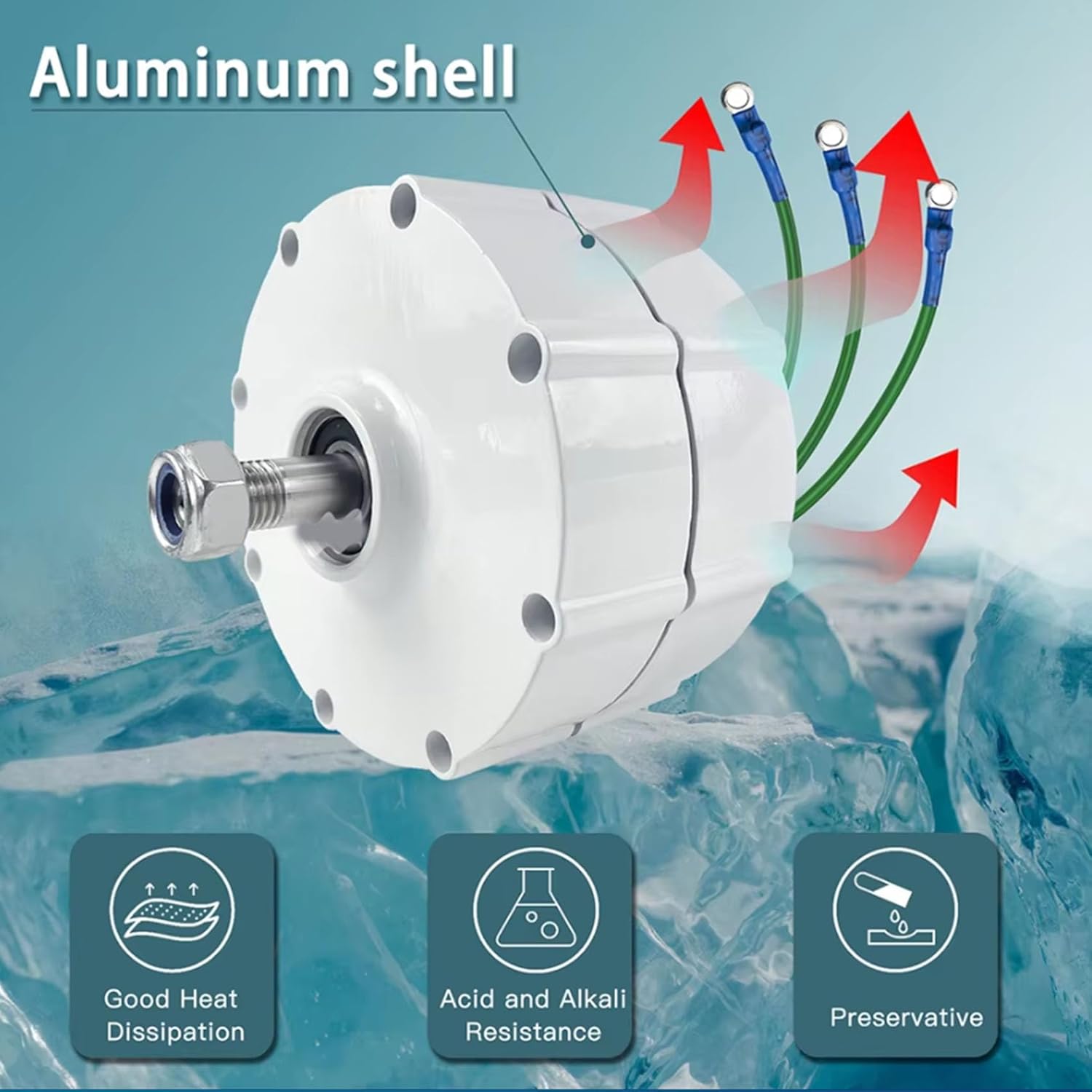 48v,BAOJUHUIKANG 5000W Permanent Magnet Generator 12V 24V 48V 220V 450Rpm AC DC Permanent Magnet Alternator Motor with Controller for Wind Water Turbine(with Base)