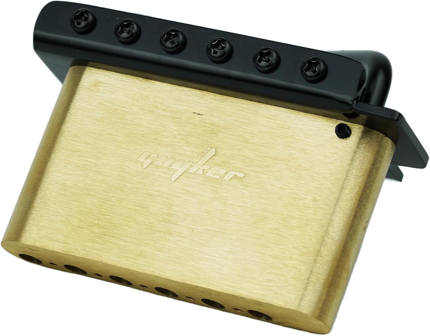 Guyker Guitar Tremolo Bridge with Brass Roller Saddle String Space 10.5mm & Brass Block & Spring and Claw, Pop-In Vibrato Bar, Complete Install Kit for Start ST Electric Guitar(GG-2001, Black)