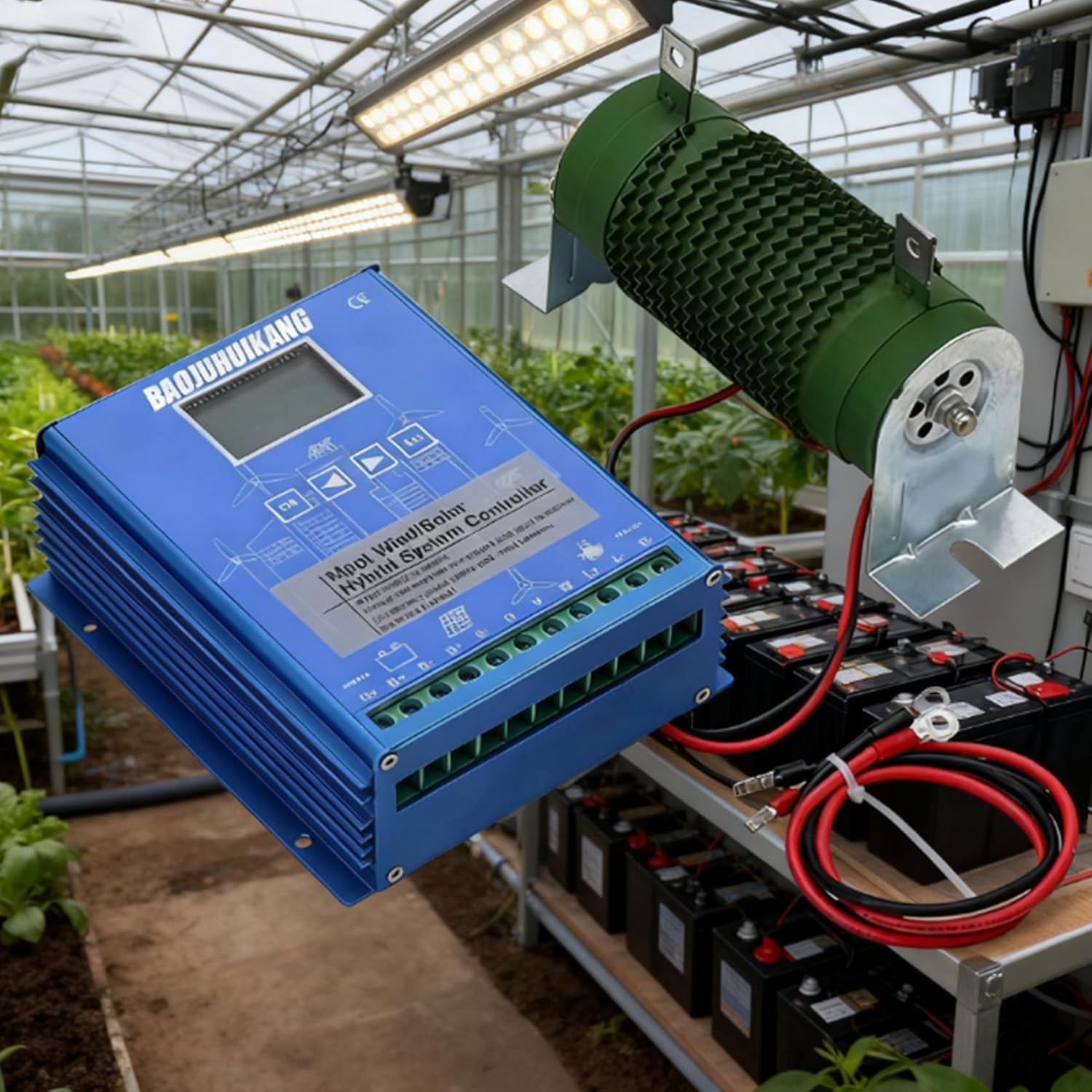 48v, 12V/24V/48V Multifunctional Wind Solar Controller 10000W Wind Solar Hybrid Controller with Dump Load and LCD Display, for Home Use Windmill Generator