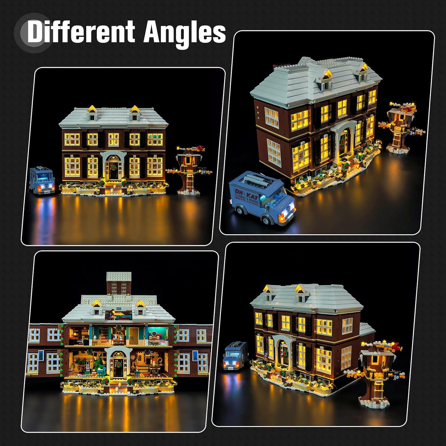 Nitemode Light Kit Compatible with Lego Home Alone House Set 21330 – Upgraded Window Lights with Remote Control & Built‑in Sound Module, Lighting Accessories for Ideas 21330 Display (Lights Only)