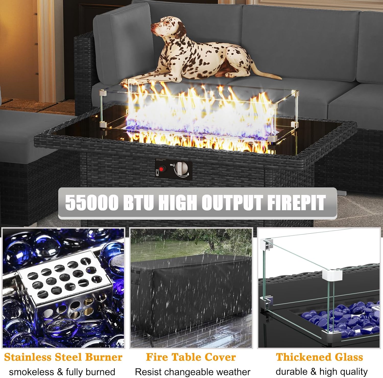 LayinSun 13 Pieces Outdoor Patio Furniture Set with 44