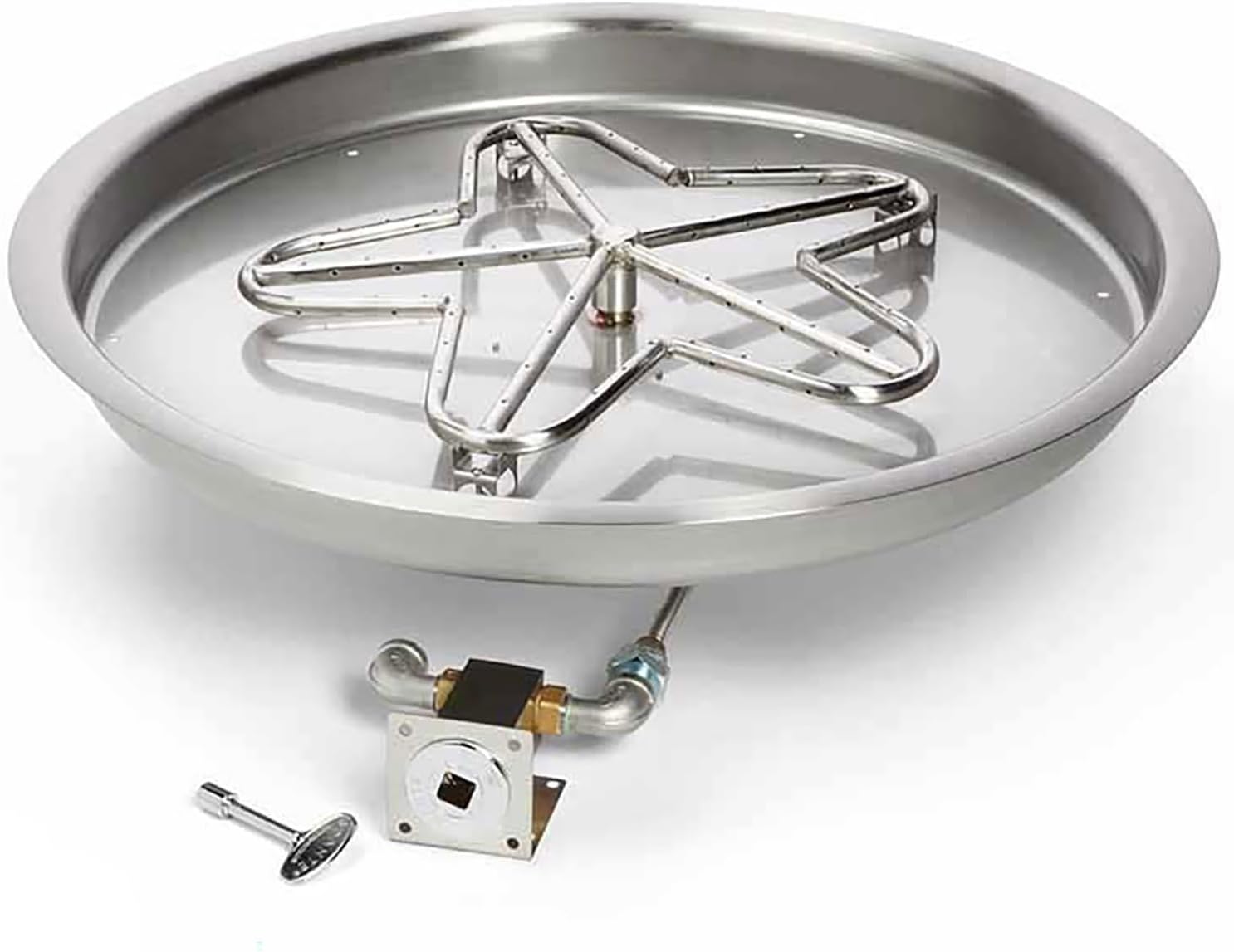 HPC Fire Octagon Unfinished Gas Fire Pit Enclosure with Match Lit Kit (U45O-MLFPK25CEK-LP), Propane, 45-Inch