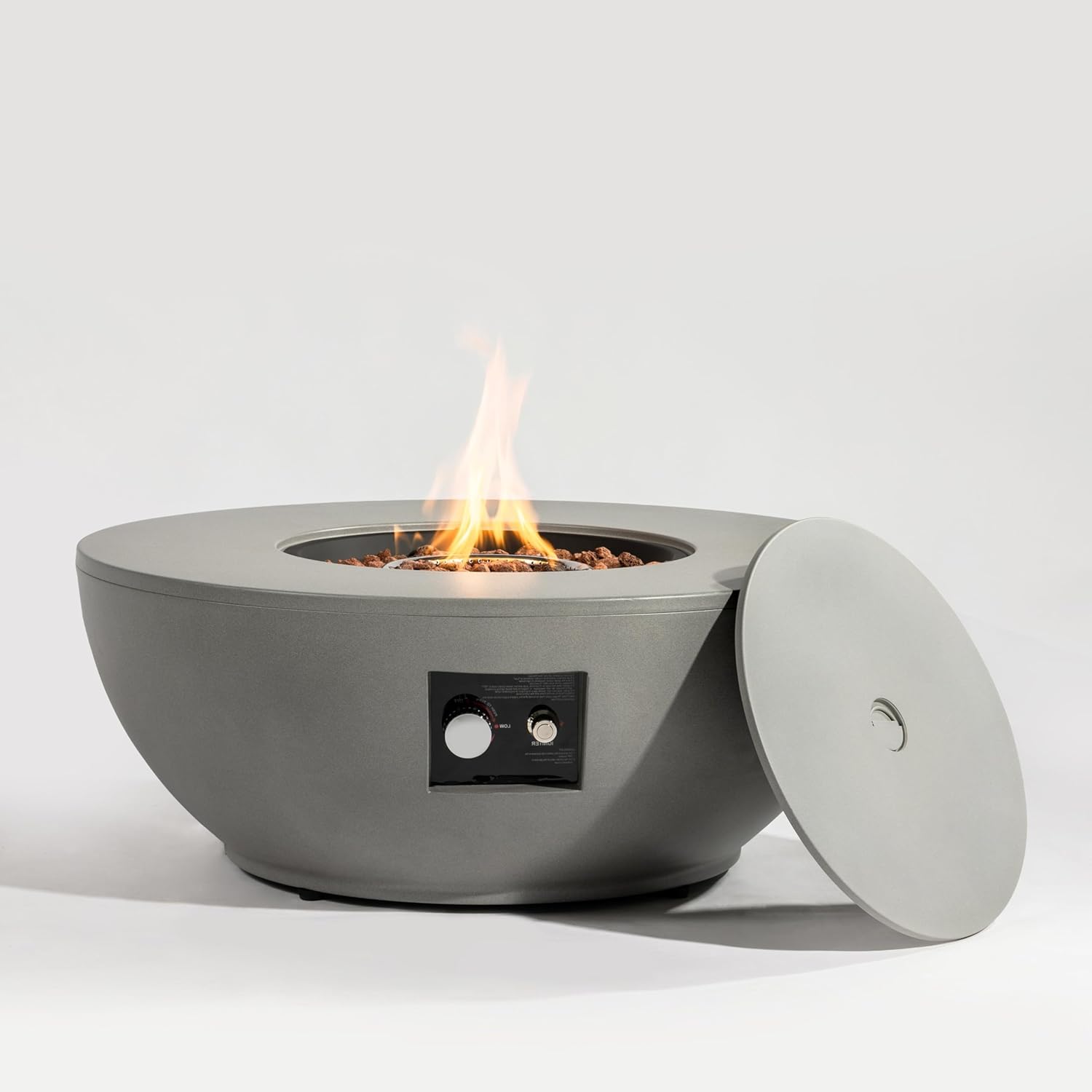 37'' Round Propane Fire Pit Table Set with Hidden Tank Cover - 2-Piece Outdoor Patio Heater, CSA Certified Steel Firepit for Backyard, Deck, Garden (Gas Tank Not Included).