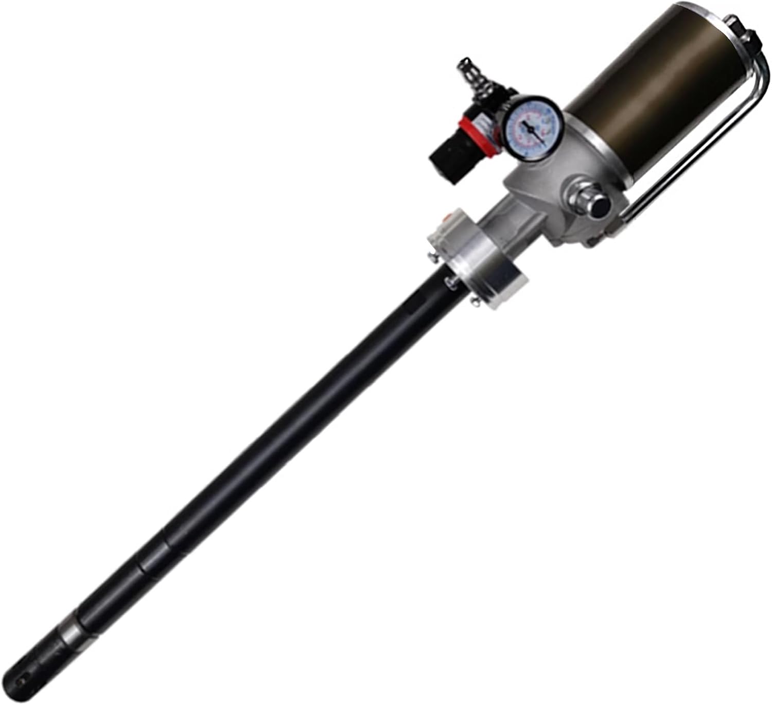 Pressure ratio of 50:1, Pneumatic grease pump with a discharge capacity of 0.85L/min,suitable for 5-gallon drums, for automotive, machine tool and industrial lubrication.(Pole length 94cm/37in)