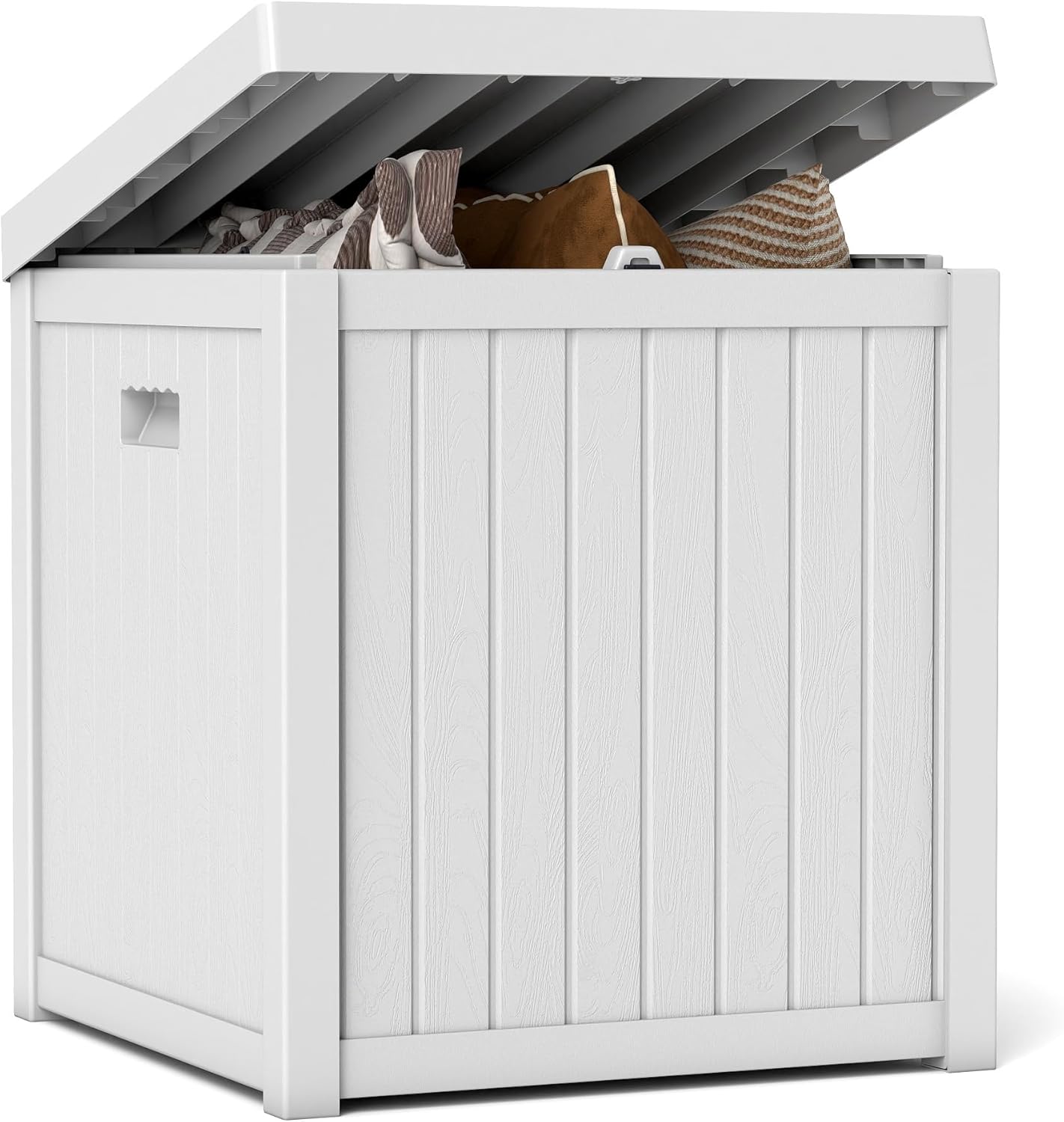 ZYJOYY 51 Gallon Resin Deck Box, Outdoor Storage Box Waterproof for Patio, Garden, Pool, and Deck, Storage Solution for Cushions, Tools, Delivery Packages, White