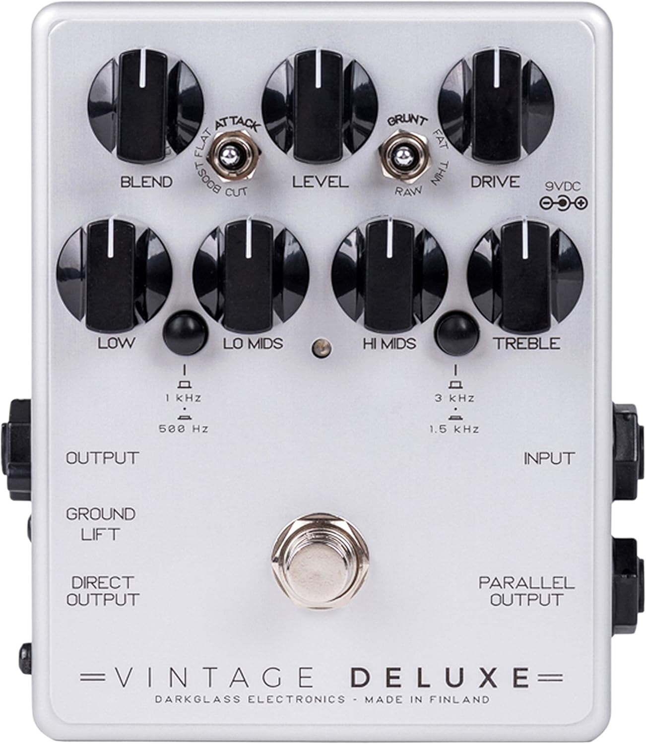 Darkglass Vintage Deluxe V3 Bass Guitar Preamp Pedal w/ 4-band EQ, Level, Drive Controls, and Parallel Output