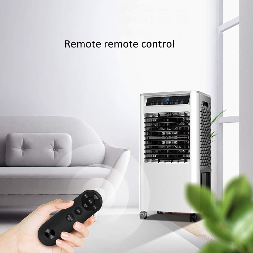 Portable Air Conditioner Fan Space Air Coolers Bladeless Remote Control Cold Air Fan Water Cooled Ultra Quiet Standing Air Conditioner For Bedroom Office Floor White