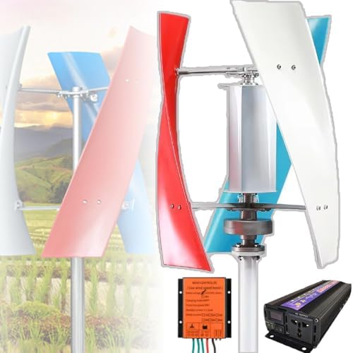 12V/24V/48V Magnetic Levitation Wind Turbine Generator - 3-Color Vertical Axis, 3KW Output, MPPT Controller, Efficient Inverter for Home & Street Energy Solutions