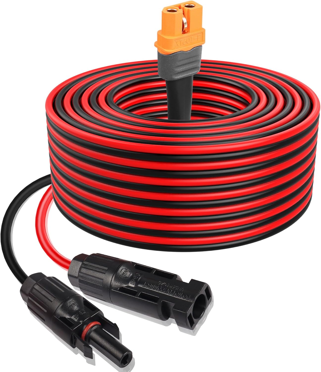 CERRXIAN 50ft/15m 12AWG Solar Panel Connector to XT60i Female Solar Panel Power Cable for Portable Power Station, RV, Lipo Battery