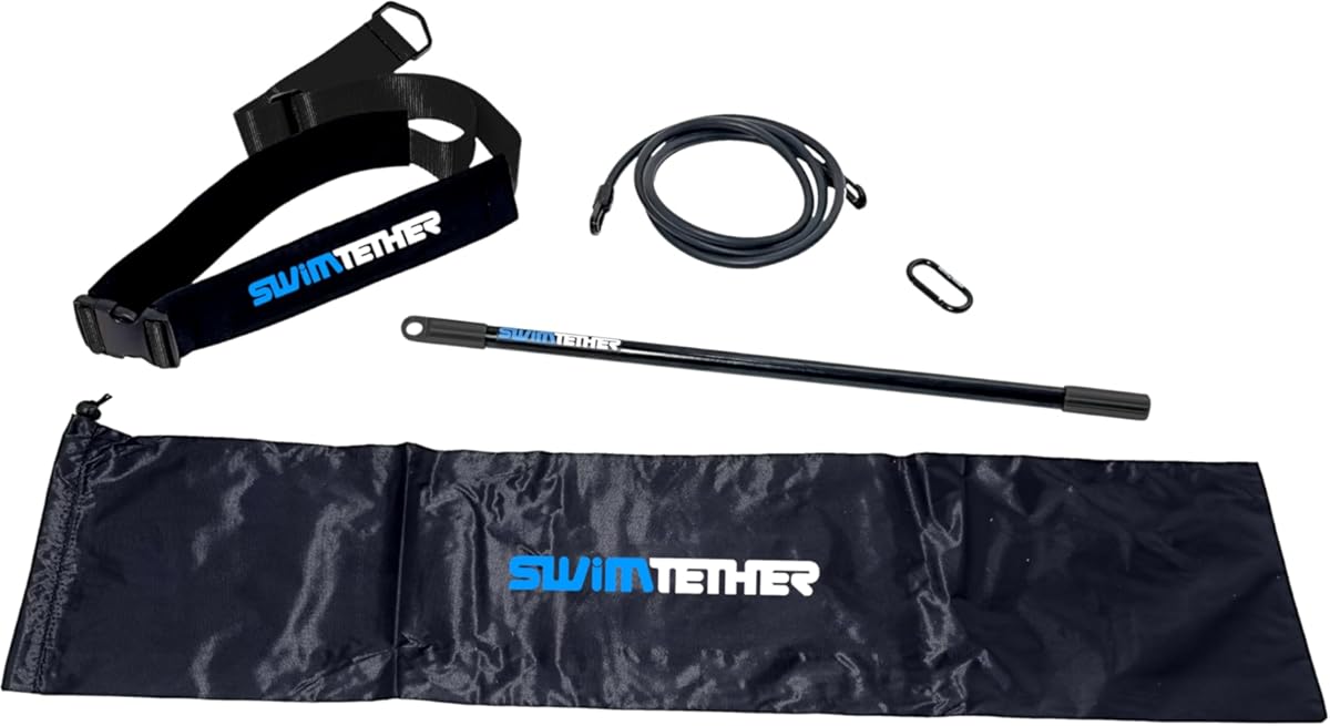 Swim Tether ST1 Compact Swim Spa & Therapy Pool Trainer – Stationary Swimming Belt System for Controlled Spaces – Minimal‑Flex, Centered Swim Feel