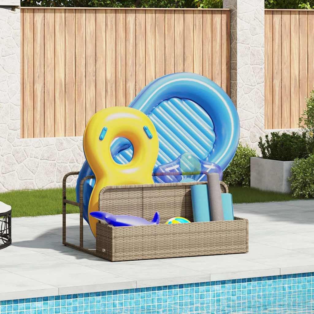 Poolside Float Storage Beige PE rattan, powder-coated steel Medium,Home & Garden,Household Supplies,Storage & Organisation