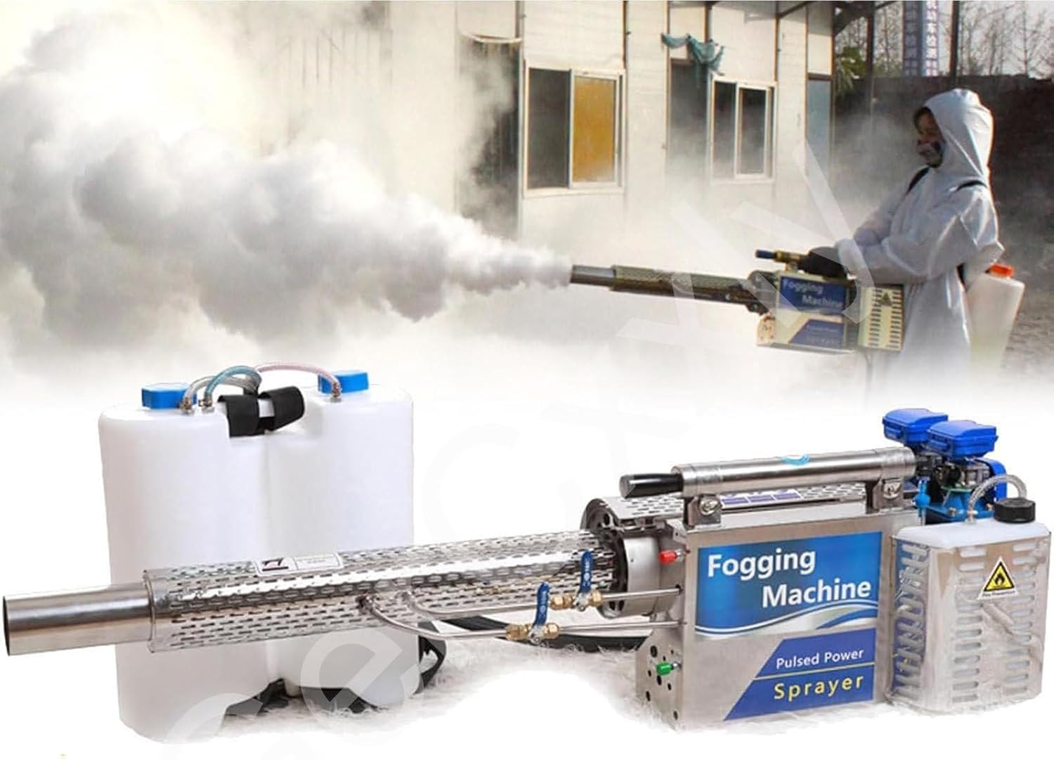 15L Pulse Jet Thermal Fogger,Portable 360 ° Sprayer Agricultural,Disinfectant Fogger Atomizer,Effectively Improves Work Efficiency Silver