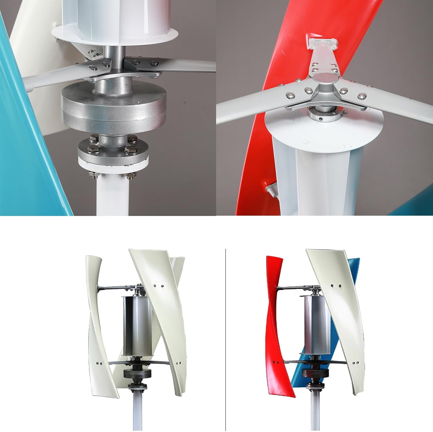 12000W Vertical Axis Wind Turbine Wind Power Generator,12V-220V Three-Phase Permanent Magnet Generator Windmill(White)