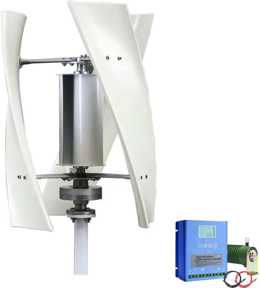 3000W 12V 24V 48V Vertical Wind Turbine Maglev Wind Generator with Controller, Home Wind Power Turbine Generator for Home Industrial Energy (White),12V