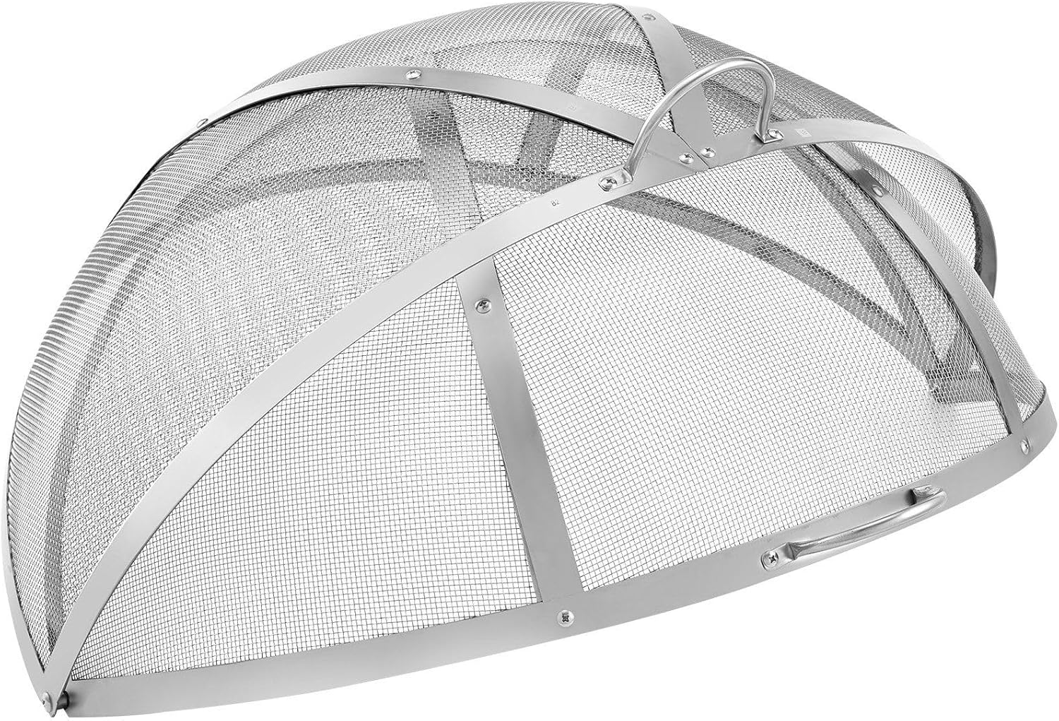 40-Inch Fire Pit Spark Screen Lid,Easy-Opening Stainless Steel Cover with Tight Mesh and Dual Handles,Rust-Proof Ring Cover for Outdoor Fire Pits,Fire Bowls,Patio and Backyard