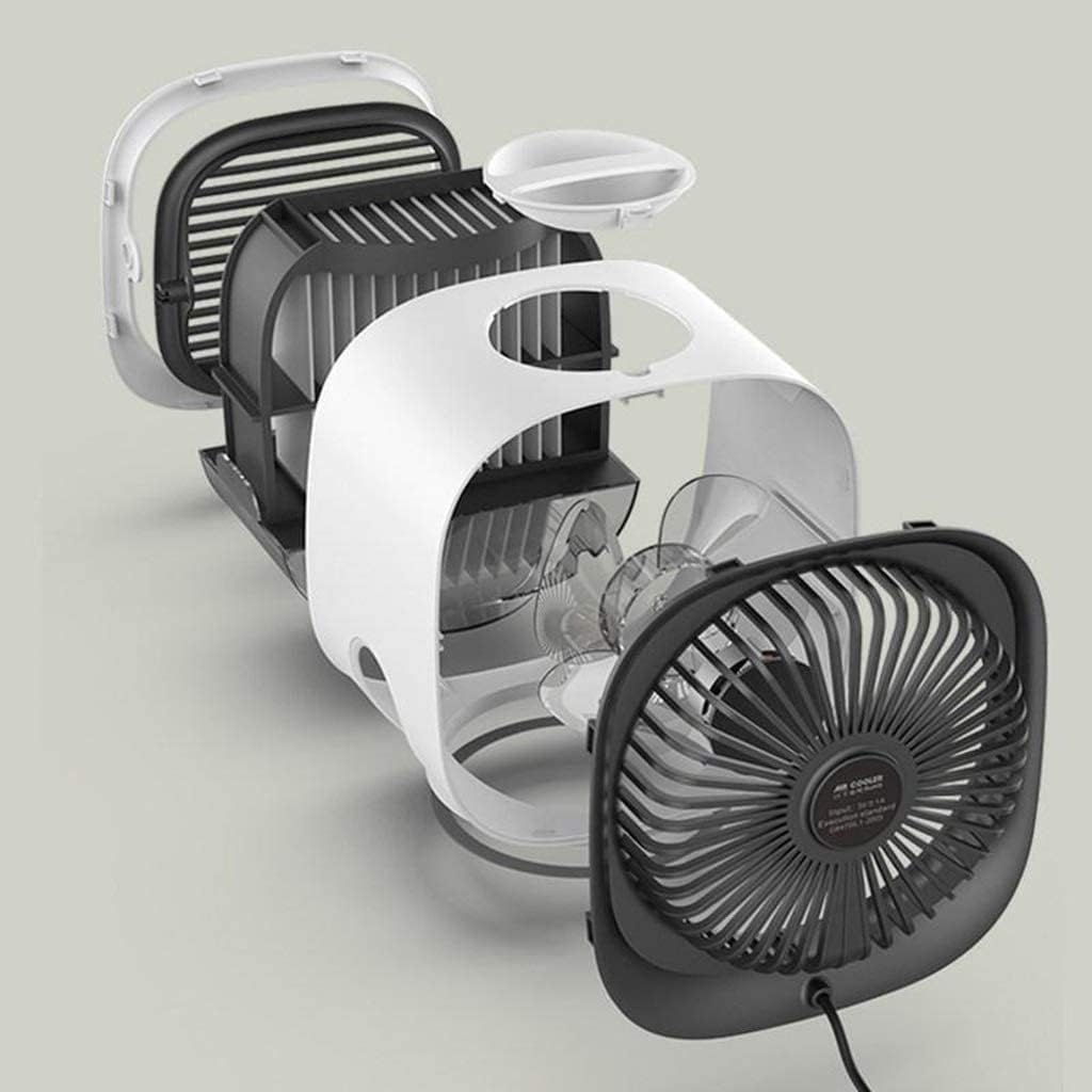 Mini Air Conditioner Fan, Portable Air Conditioner, Portable Desktop Cooling Fan, Personal Table Air Conditioner Fan for Small Room Office Camping (Color : White)