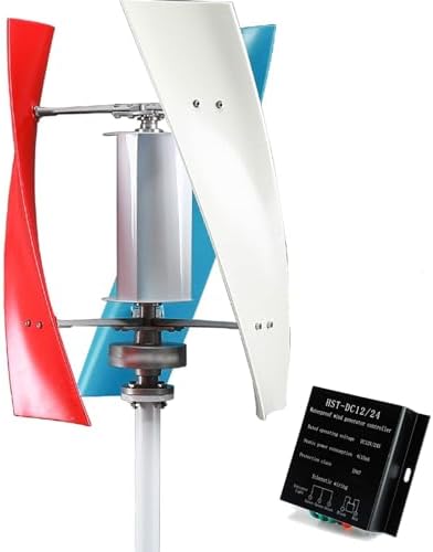 3000W Noiseless Vertical Wind Turbine Kit for Home Use – Magnetic Levitation 3-Blade Horizontal Generator with Controller for Battery Charging