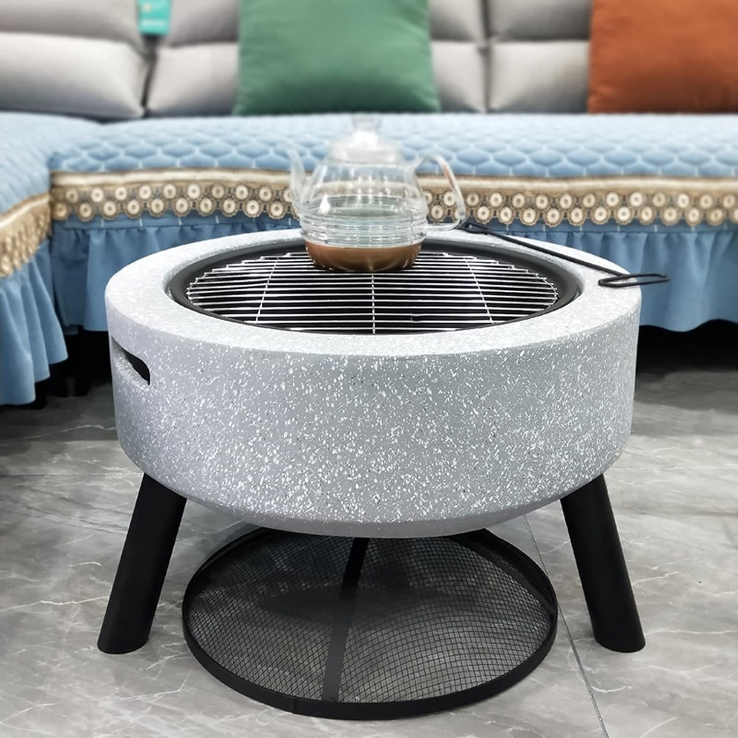 Outdoor Fire Pit Outdoor fire Pit, 23-inch Bonfire Wood Burning Terrace fire Pit, Heating Cooking Grill